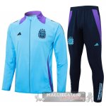 Set Completo Set Completo Lunga Zip Giacca Argentina 2024 Blu Purpureo Nero
