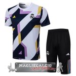 Real Madrid Formazione Set Completo Maglia Calcio 2023-24 Bianco Nero Giallo