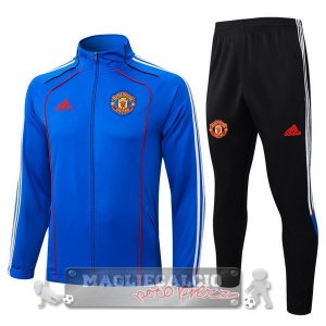 Set Completo Lunga Zip Giacca Manchester United 2025 2026 Nero I Blu