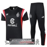 AC Milan Formazione Set Completo Maglia Calcio 2023-24 Nero Rosso Bianco