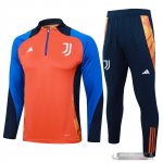 Set Completo Sudadera Formazione Juventus 2024 2025 Arancione Blu