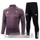 Set Completo Lunga Zip Giacca Manchester United 2025 2026 Purpureo Nero