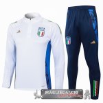 Set Completo Felpa Da Allenamento Italia 2024 Blanco Azul Marino