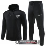 Paris Saint Germain Insieme Completo Bambino Nero Giacca Felpa Cappuccio 2023-24