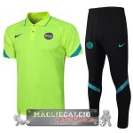 Inter Milan Verde Fluorescente Maglia Set Completo POLO 2021-22