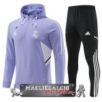 Real Madrid Set Completo Bambino Purpureo Nero Giacca Felpa Cappuccio 2022-23