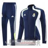 Set Completo Lunga Zip Giacca Real Madrid 2025 2026 Blu Navy Bianco