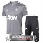 Manchester United Formazione Set Completo Maglia Calcio 2017-18 Grigio