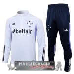 Cruzeiro Insieme Completo Bianco Blu Navy Felpa Da Allenamento 2023-24