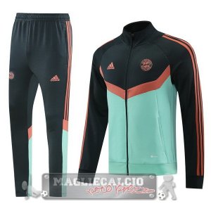 Set Completo Lunga Zip Giacca Bayern Munich 2024 2025 Grigio Verde