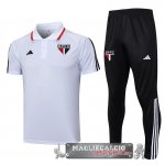Sao Paulo Bianco Negro Set Completo Maglia POLO 2023-24