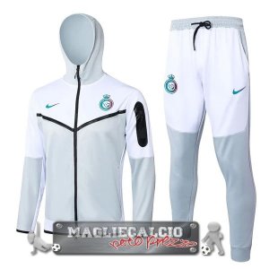 Set Completo Giacca Lunga Zip Al Nassr 2023-24 Grigio Bianco
