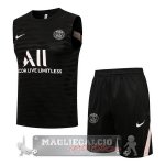 Paris Saint Germain Formazione Set Completo Senza Maniche 2021-22 nero rosa