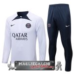 Paris Saint Germain Set Completo Bambino Bianco Blu Navy Felpa Da Allenamento 2022-23