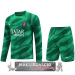 Thailandia Home Manica Lunga Maglia Calcio Portiere Set Completo Uomo Paris Saint Germain 2023-24 Verde