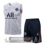 Paris Saint Germain Formazione Set Completo Senza Maniche 2021-22 Bianco blu