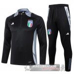 Set Completo Sudadera Formazione Italia 2024 Nero Grigio