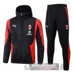 Set Completo Giacca a vento AC Milan 2024 2025 Nero Rosso