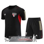 Sao Paulo Formazione Set Completo Maglia Calcio 2023-24 Nero Rosso