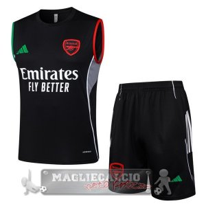 Set Completo Arsenal Maglia Senza Maniche Formazione 2025 2026 Nero Rosso