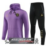 Paris Saint Germain Insieme Completo Purpureo Nero Giacca Felpa Cappuccio 2023-24
