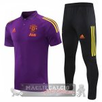 Manchester United Purpureo Nero Maglia Set Completo POLO 2020-21