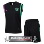 Bayern Monaco Formazione Senza Maniche Set Completo Maglia Calcio 2023-24 Nero Purpureo Verde