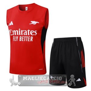 Set Completo Arsenal Maglia Senza Maniche Formazione 2025 2026 Rosso Nero