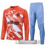 Set Completo Sudadera Formazione Inter Milan 2024 2025 Arancione Bianco