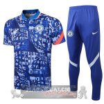 Chelsea Bianco Blu Maglia Set Completo POLO 2021-22
