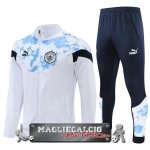 Manchester City Insieme Completo Bambino Felpa Da Allenamento 2022-23 bianco-blu