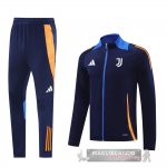 Set Completo Set Completo Lunga Zip Giacca Juventus 2024 2025 Blu Navy Arancione