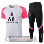 Paris Saint Germain Formazione Set Completo Maglia Calcio 2021-22 Rosso Rosa Nero