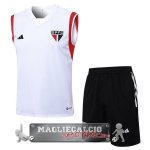 Sao Paulo Senza Maniche Formazione Set Completo Maglia Calcio 2023-24 Bianco Rojo Negro
