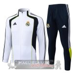 Set Completo Lunga Zip Giacca Real Madrid 2025 2026 Bianco Nero Verde
