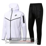 Nike Set Completo Bianco Nero Giacca Felpa Cappuccio 2022-23