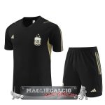 Argentina Formazione Set Completo Maglia Calcio 2023 Nero Giallo I Nero
