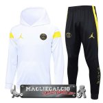 Paris Saint Germain Insieme Completo Bianco Nero Giacca Felpa Cappuccio 2023-24