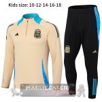 Set Completo Sudadera Formazione Bambino Argentina 2024 Giallo Nero
