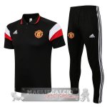 Manchester United nero bianco rosso Maglia Set Completo POLO 2021-22