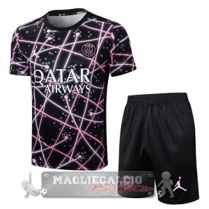 Set Completo Maglia Formazione Paris Saint Germain 2025 2026 Nero Rosa