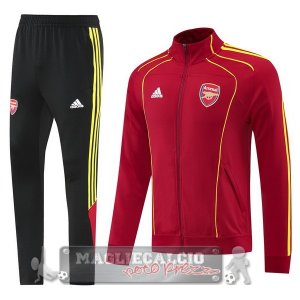 Set Completo Lunga Zip Giacca Arsenal 2025 2026 Nero Rosso Giallo