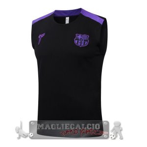 Maglia Formazione Senza Maniche Barcelona 2025 2026 Nero Purpureo