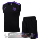 Set Completo Maglia Formazione Senza Maniche Barcelona 2025 2026 Nero Purpureo