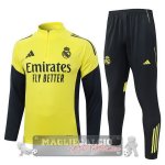 Set Completo Felpa Allenamento Formazione Bambino Real Madrid 2025 2026 Giallo Nero