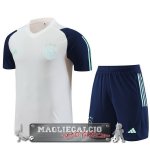 Ajax Formazione Set Completo Maglia Calcio 2023-24 Bianco Verde Blu