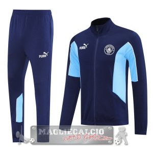 Set Completo Lunga Zip Giacca Manchester City 2025 2026 Blu
