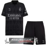 AC Milan Set Completo Bambino Maglia Calcio Fourth 2023-24 Nero