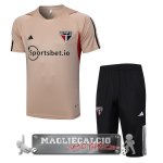 Sao Paulo Formazione Set Completo Maglia Calcio 2023-24 Giallo Arancione Nero