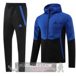 Adidas Set Completo Blu Navy Nero Giacca Felpa Cappuccio 2022-23